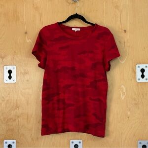 Rag and Bone Red Camo Short Sleeve Tee